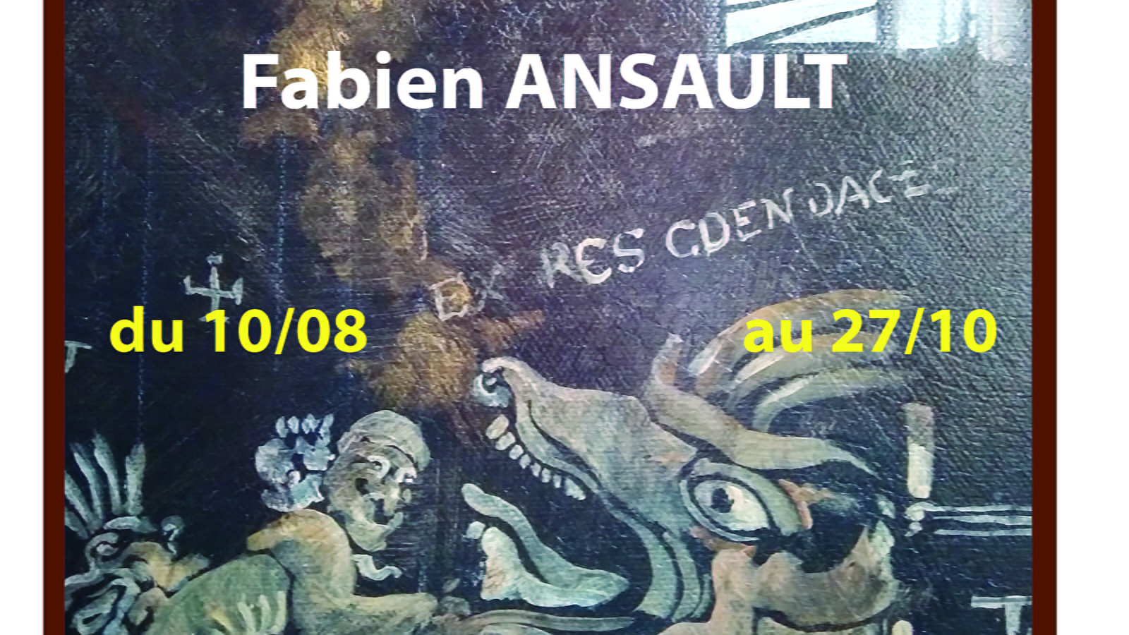 Ausstellung 'Danse macabre' Gemäldeserie von Fabien Ansault, bildliche Satire und Eitelkeiten. Panoramische und austauschbare malerische Werke...