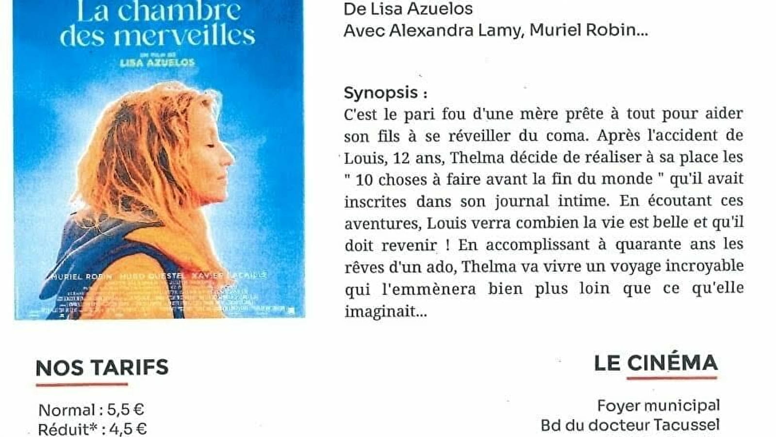 Ciné Chablis 'La Chambre des Merveilles' (Die Kammer der Wunder)